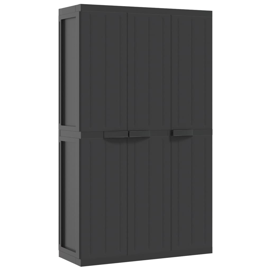 Dulap depozitare de exterior, negru, 97x37x165 cm, PP - Lando