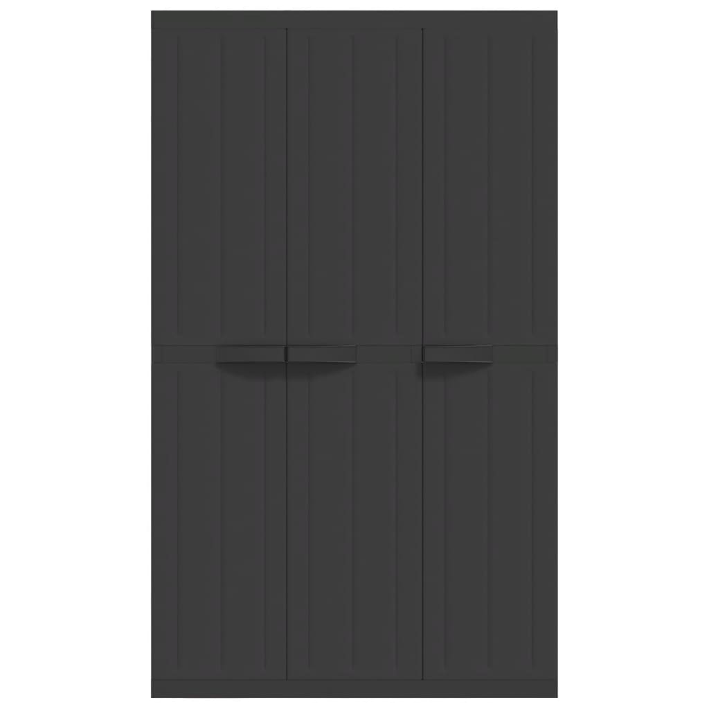 Dulap depozitare de exterior, negru, 97x37x165 cm, PP - Lando