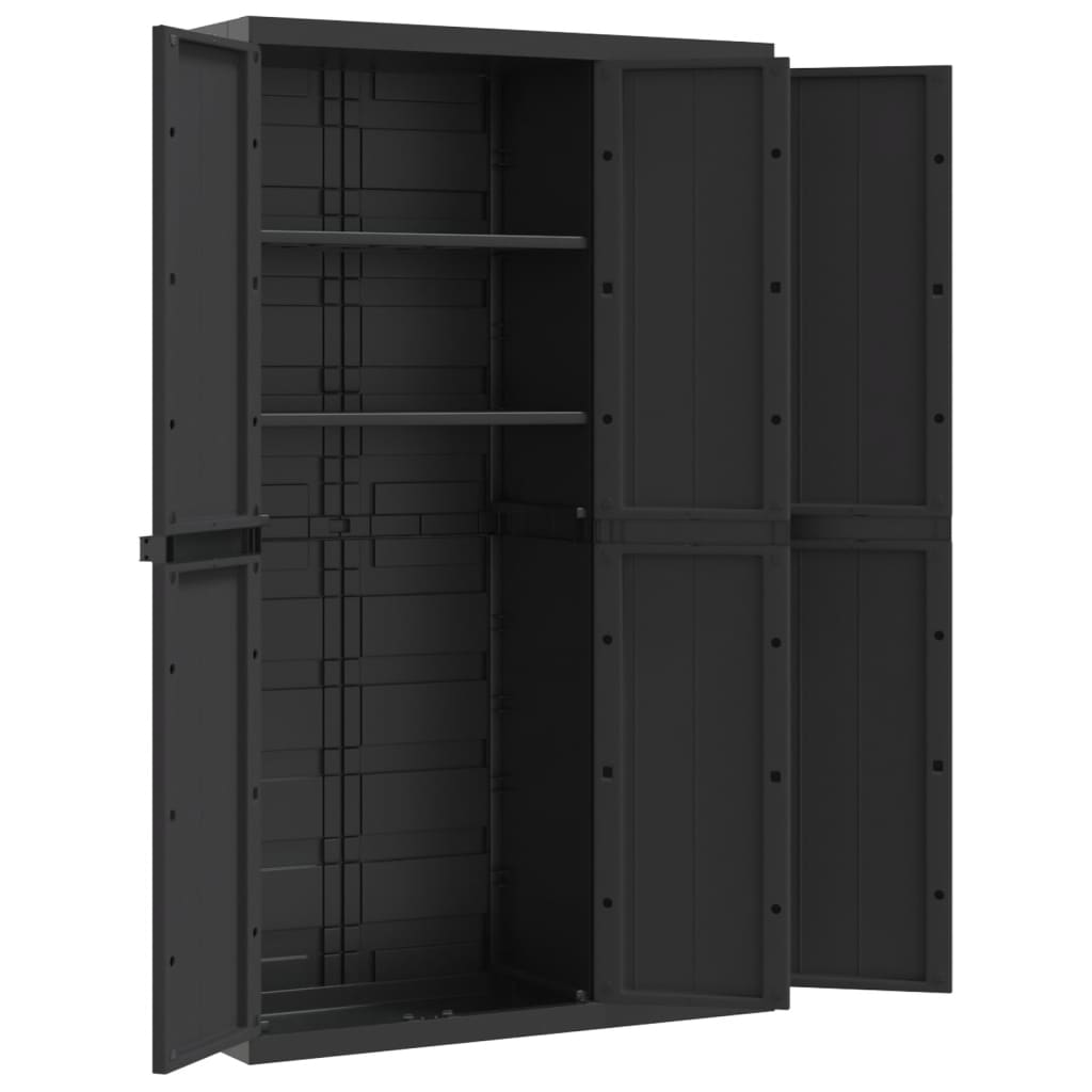 Dulap depozitare de exterior, negru, 97x37x165 cm, PP - Lando