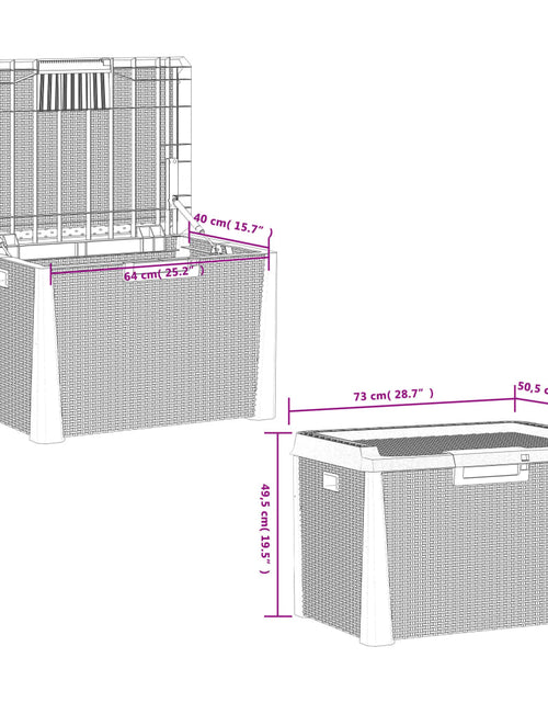 Încărcați imaginea în vizualizatorul Galerie, Cutie de depozitare pentru grădină, maro, 125 L, PP - Lando
