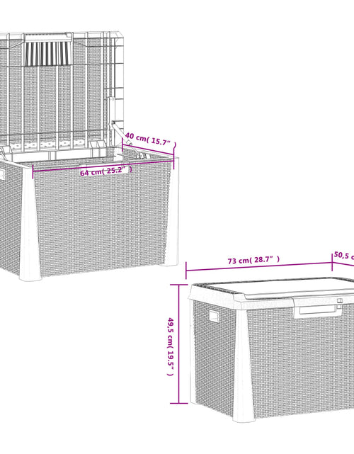 Загрузите изображение в средство просмотра галереи, Cutie depozitare de grădină cu pernă de șezut, maro, 125 L, PP - Lando
