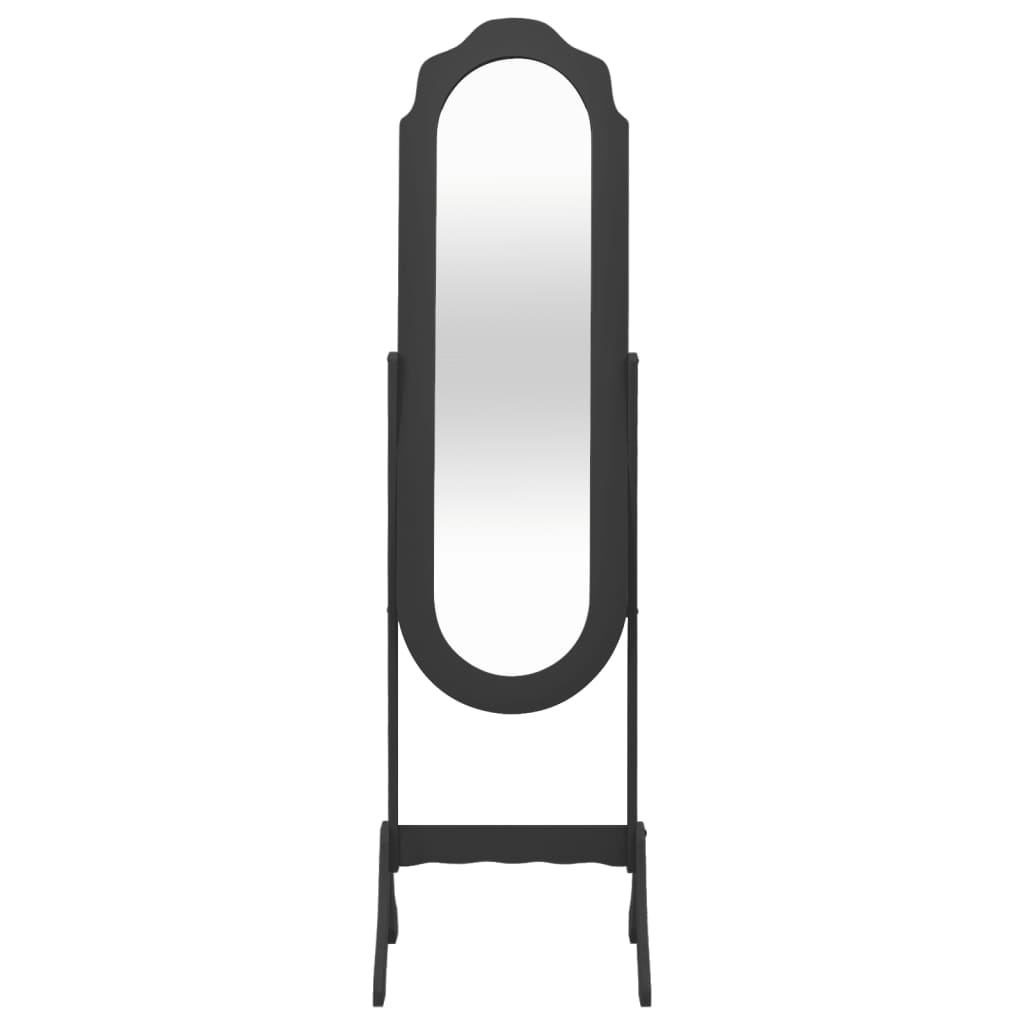 Oglindă independentă, negru, 45,5x47,5x160 cm, lemn compozit Lando - Lando