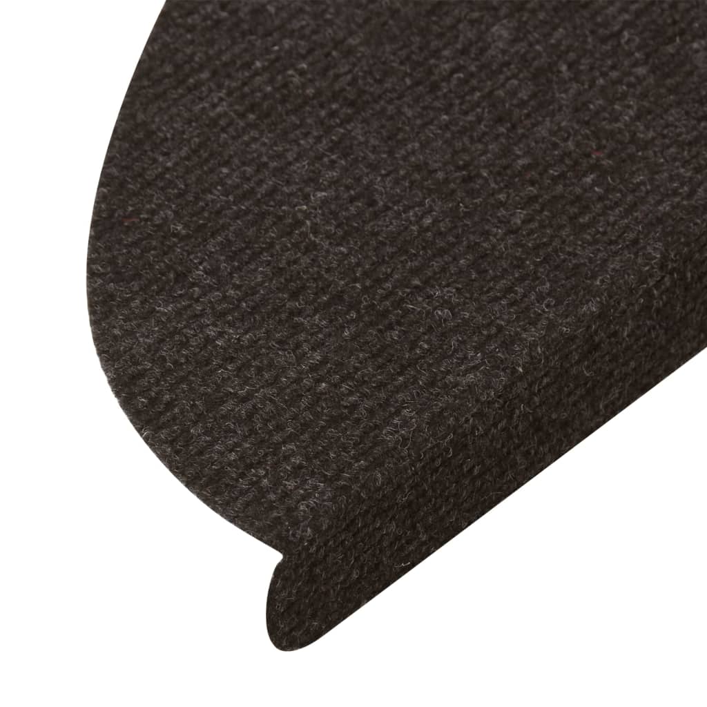 Covorașe de scări autoadezive, 10 buc., negru, 65x22,5x3,5 cm - Lando