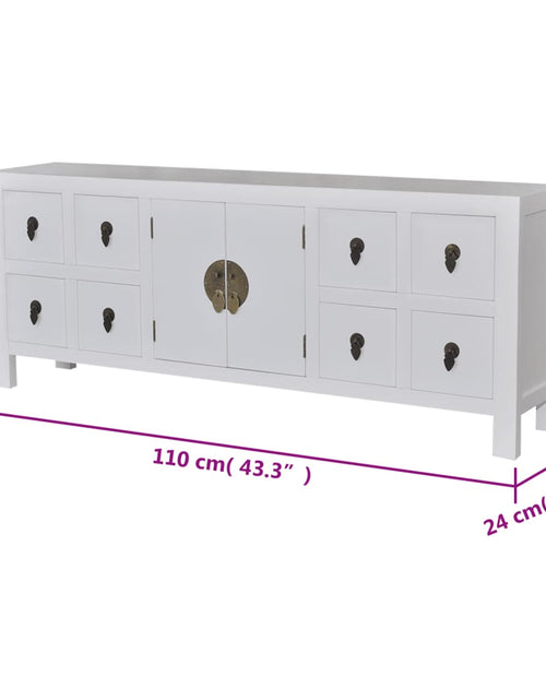 Загрузите изображение в средство просмотра галереи, Comodă TV, alb, 110x24x48 cm, lemn prelucrat Lando - Lando
