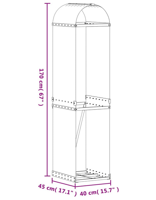 Încărcați imaginea în vizualizatorul Galerie, Suport pentru bușteni verde 40x45x170 cm oțel galvanizat - Lando
