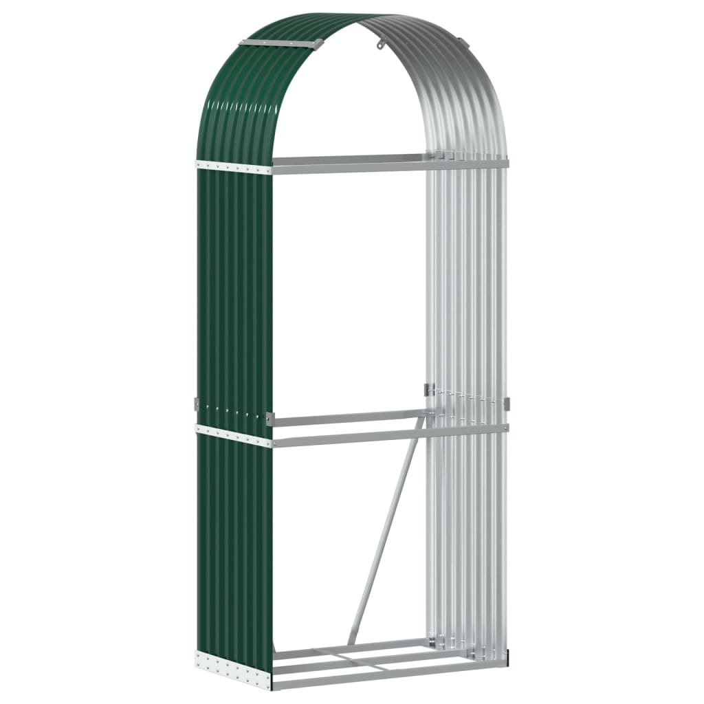 Suport pentru bușteni verde 80x45x190 cm oțel galvanizat - Lando