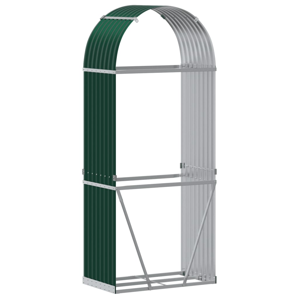 Suport pentru bușteni verde 80x45x190 cm oțel galvanizat - Lando