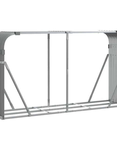 Загрузите изображение в средство просмотра галереи, Suport de bușteni, gri deschis, 180x45x100 cm, oțel galvanizat - Lando
