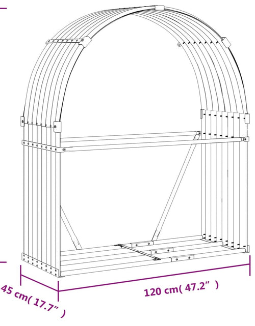 Загрузите изображение в средство просмотра галереи, Suport de bușteni, antracit, 120x45x140 cm, oțel galvanizat - Lando
