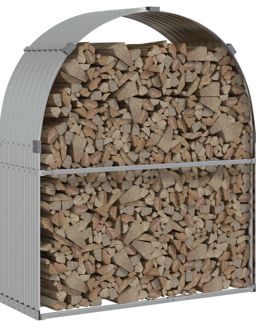 Загрузите изображение в средство просмотра галереи, Suport pentru bușteni, argintiu, 120x45x140 cm, oțel galvanizat - Lando
