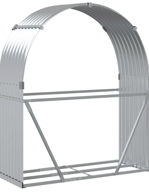 Загрузите изображение в средство просмотра галереи, Suport pentru bușteni, argintiu, 120x45x140 cm, oțel galvanizat - Lando
