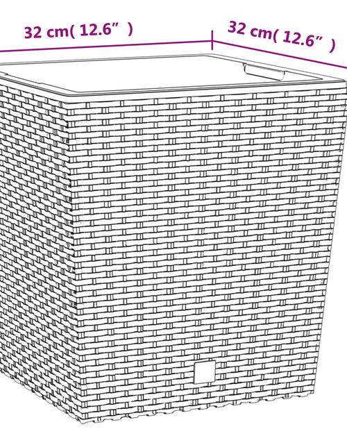 Загрузите изображение в средство просмотра галереи, Jardinieră cu interior detașabil, antracit, 21 / 32 L, PP ratan Lando - Lando
