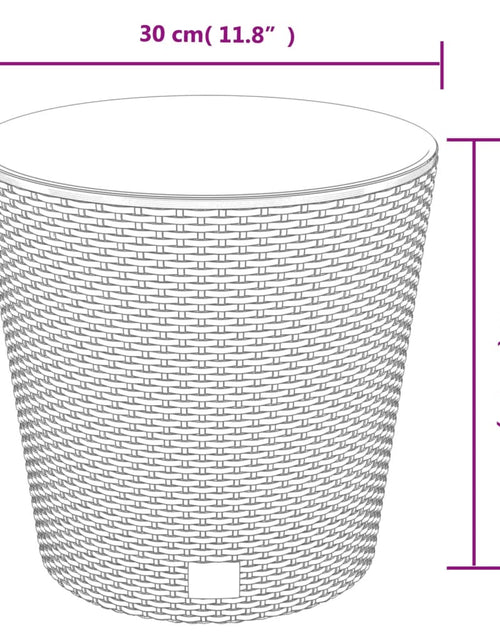Загрузите изображение в средство просмотра галереи, Jardinieră cu interior detașabil, alb, 15 / 15,3 L, PP ratan Lando - Lando
