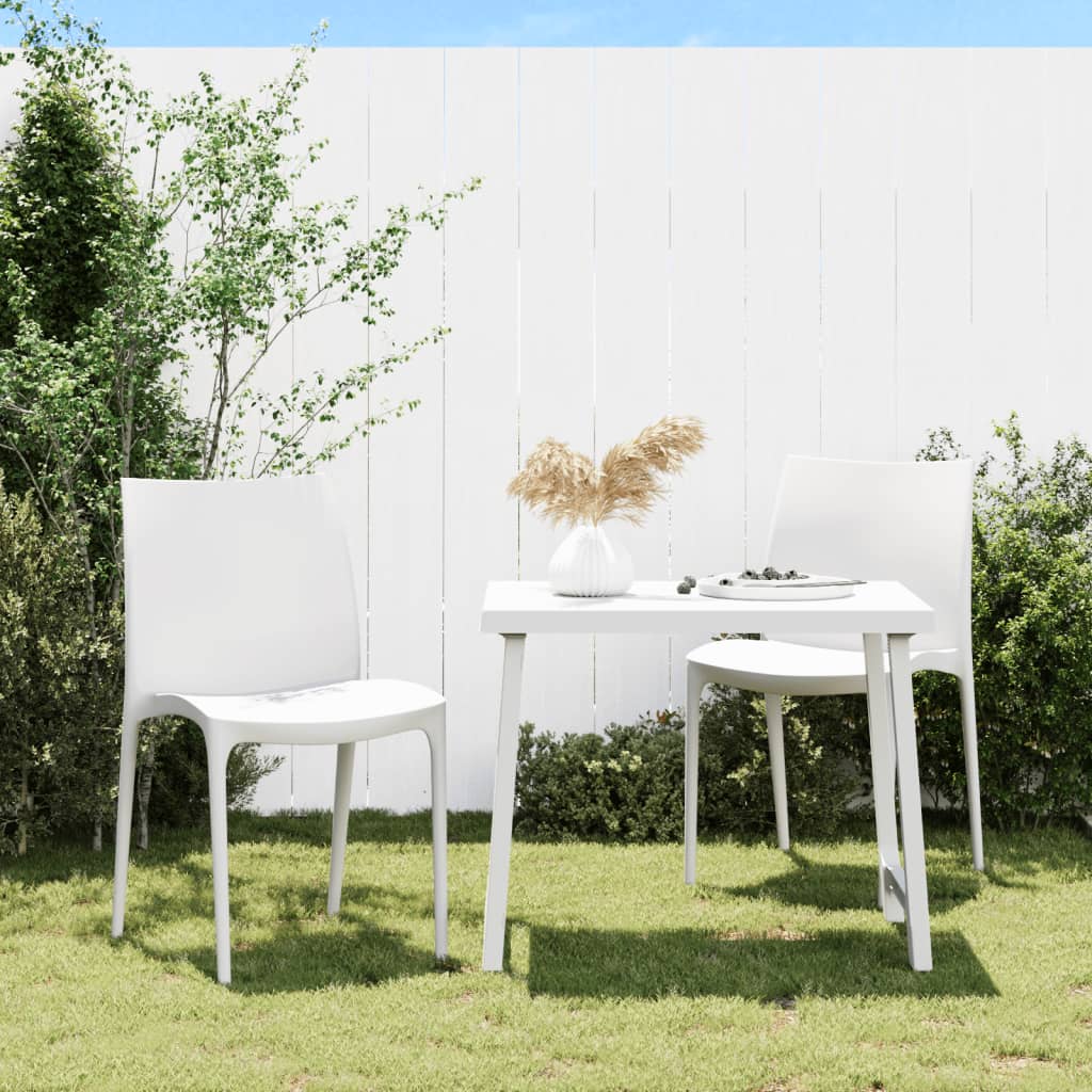 Scaune de grădină, 2 buc., alb, 50x46x80 cm, polipropilenă - Lando