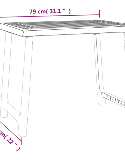 Încărcați imaginea în vizualizatorul Galerie, Masă pentru camping, antracit, 79x56x64 cm, PP aspect lemn - Lando
