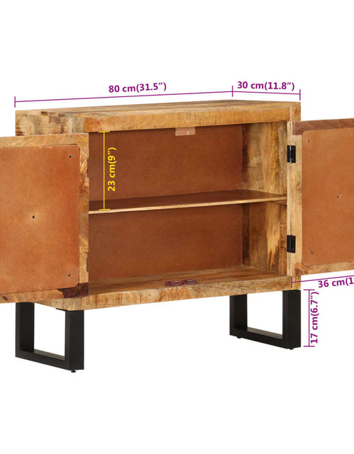 Загрузите изображение в средство просмотра галереи, Servantă, 80x30x71 cm, lemn masiv de mango brut și metal Lando - Lando
