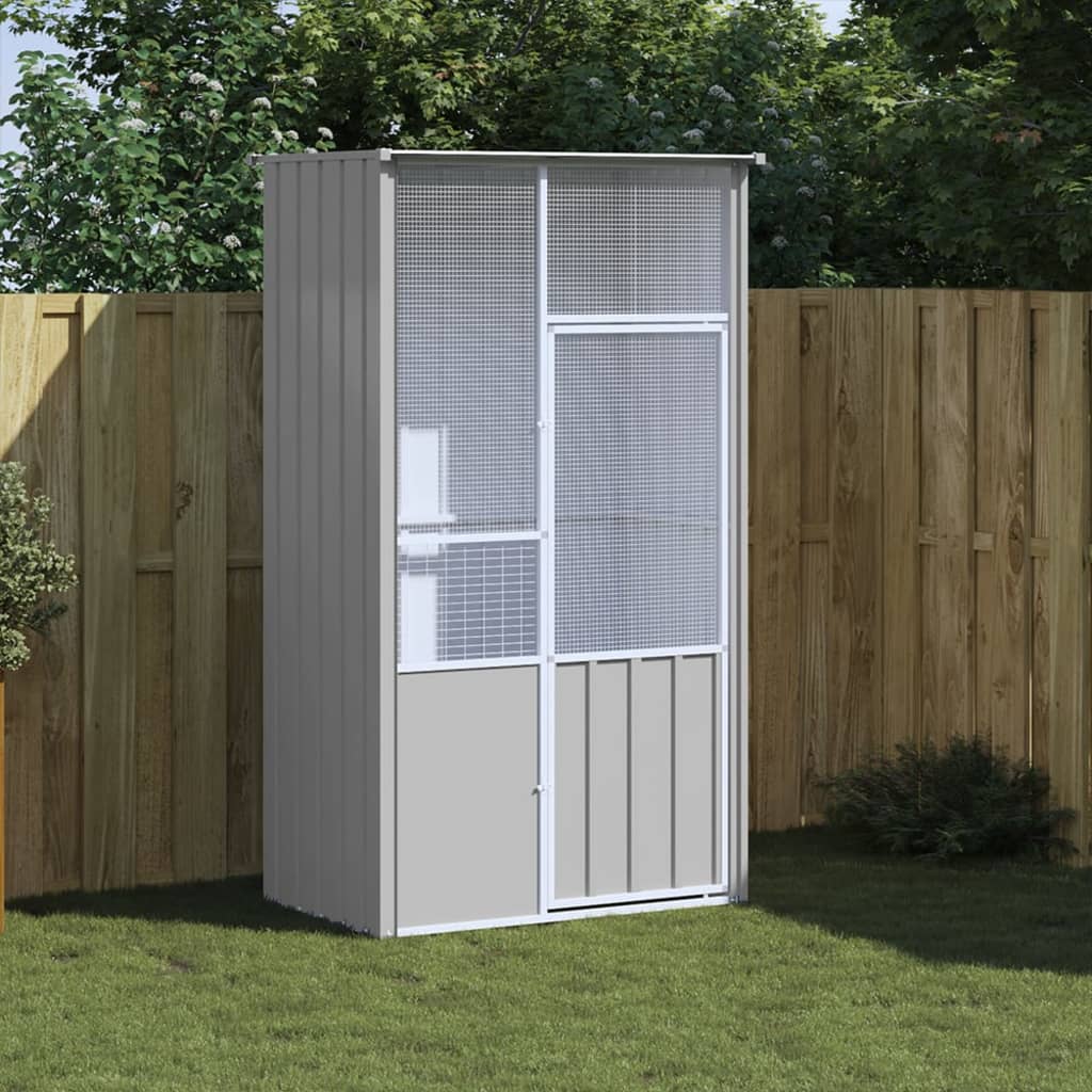 Colivie pentru păsări gri 115x78x200 cm oțel galvanizat - Lando