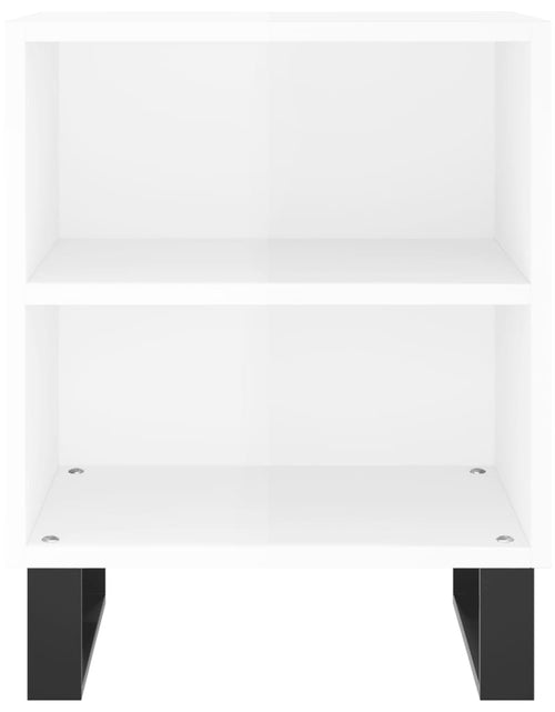 Încărcați imaginea în vizualizatorul Galerie, Noptieră, alb extralucios, 40x30x50 cm, lemn compozit - Lando
