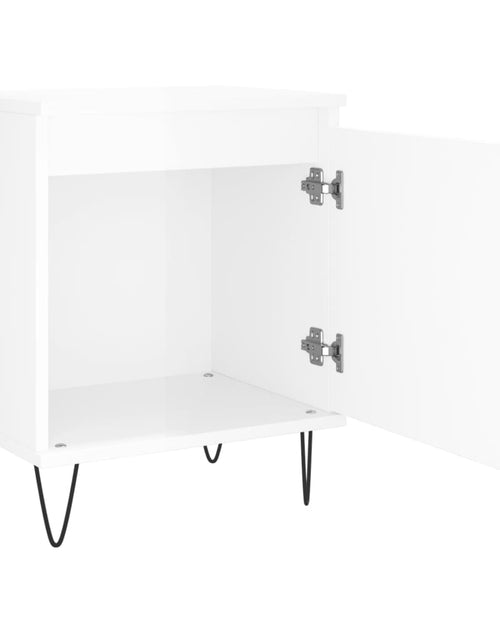 Încărcați imaginea în vizualizatorul Galerie, Noptieră, alb extralucios, 40x30x50 cm, lemn compozit - Lando
