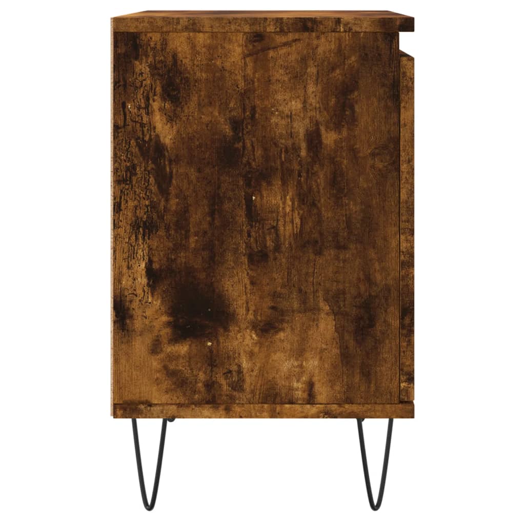 Noptiere, 2 buc., stejar fumuriu, 40x30x50 cm, lemn compozit - Lando