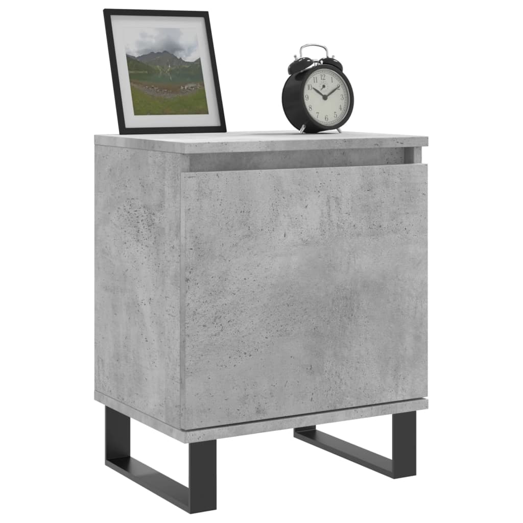 Noptiere, 2 buc., gri beton, 40x30x50 cm, lemn compozit - Lando