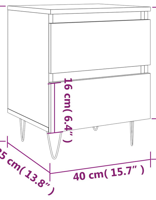 Încărcați imaginea în vizualizatorul Galerie, Noptiere, 2 buc., stejar fumuriu, 40x35x50 cm, lemn compozit - Lando
