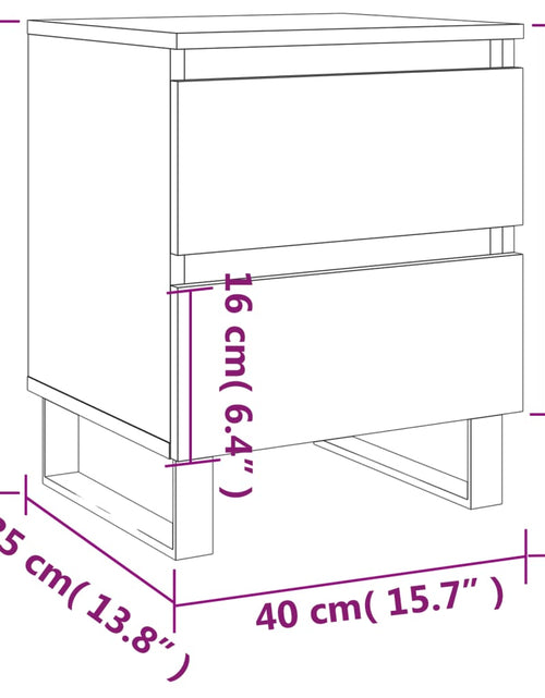 Загрузите изображение в средство просмотра галереи, Noptiere, 2 buc., alb extralucios, 40x35x50 cm, lemn compozit - Lando
