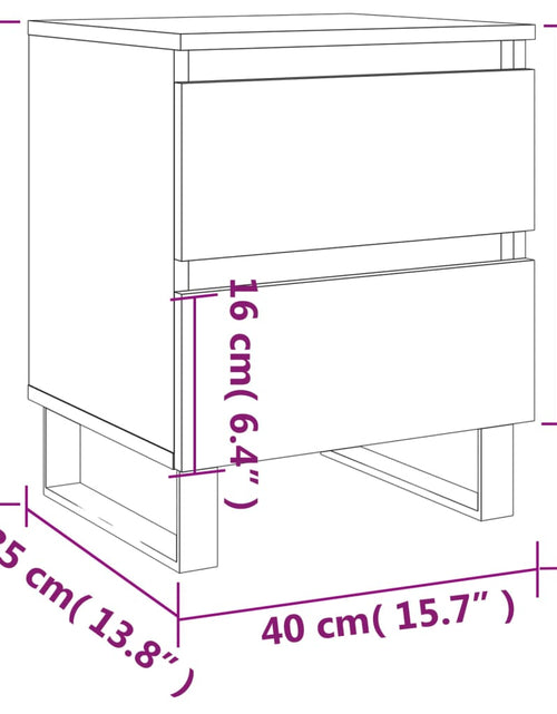 Загрузите изображение в средство просмотра галереи, Noptiere, 2 buc., stejar maro, 40x35x50 cm, lemn compozit - Lando
