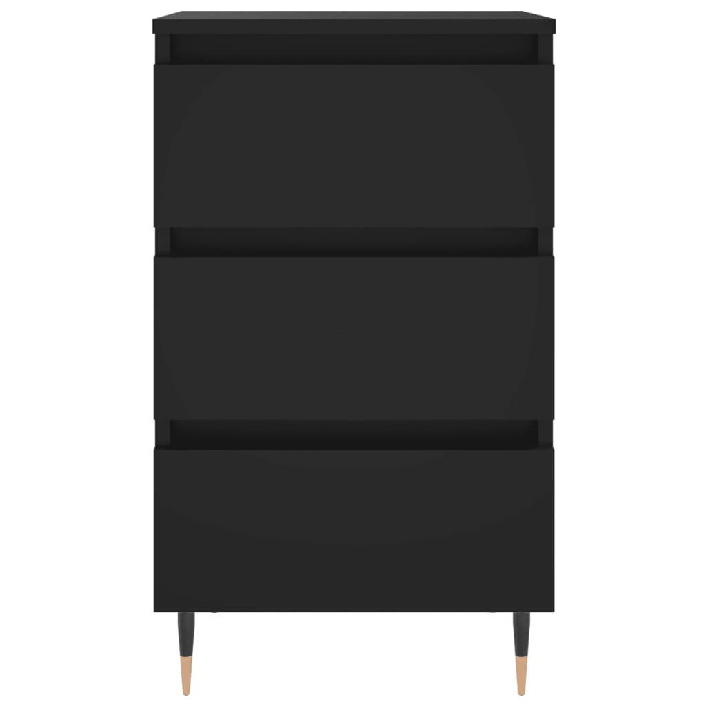 Noptiere, 2 buc., negru, 40x35x69 cm, lemn compozit - Lando