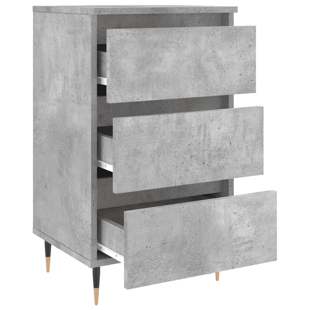 Noptieră, gri beton, 40x35x69 cm, lemn compozit - Lando