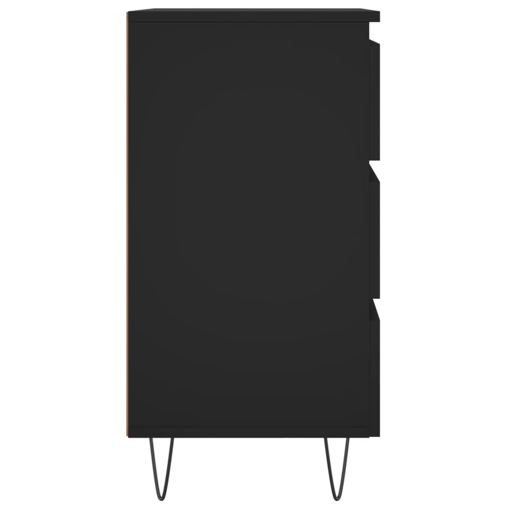 Noptieră, negru, 40x35x69 cm, lemn compozit - Lando