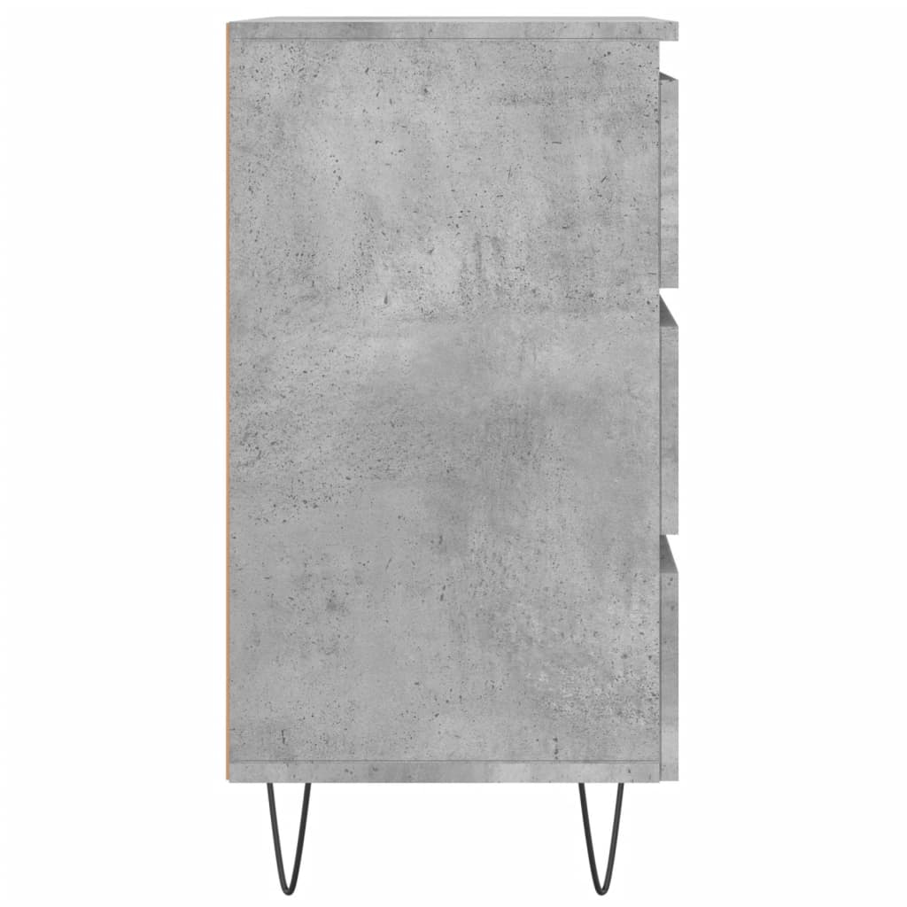 Noptiere, 2 buc., gri beton, 40x35x69 cm, lemn compozit - Lando