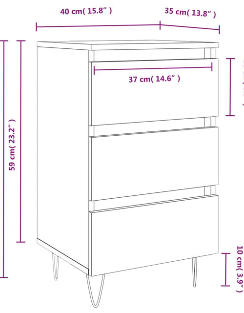 Încărcați imaginea în vizualizatorul Galerie, Noptiere, 2 buc., stejar maro, 40x35x69 cm, lemn compozit - Lando
