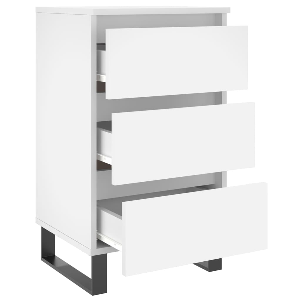 Noptiere, 2 buc., alb, 40x35x69 cm, lemn compozit - Lando