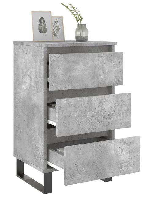 Загрузите изображение в средство просмотра галереи, Noptiere, 2 buc., gri beton, 40x35x69 cm, lemn compozit - Lando
