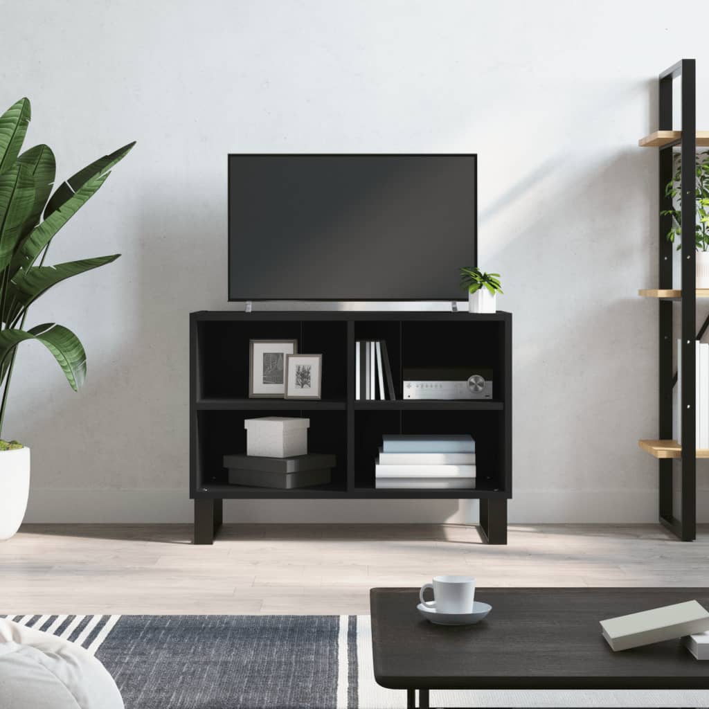 Comodă TV, negru, 69,5x30x50 cm, lemn compozit Lando - Lando