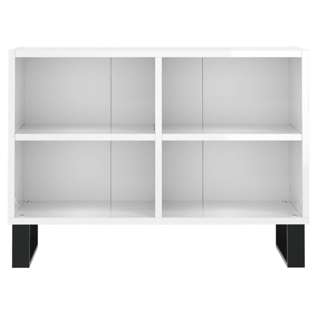 Comodă TV, alb extralucios, 69,5x30x50 cm, lemn compozit - Lando