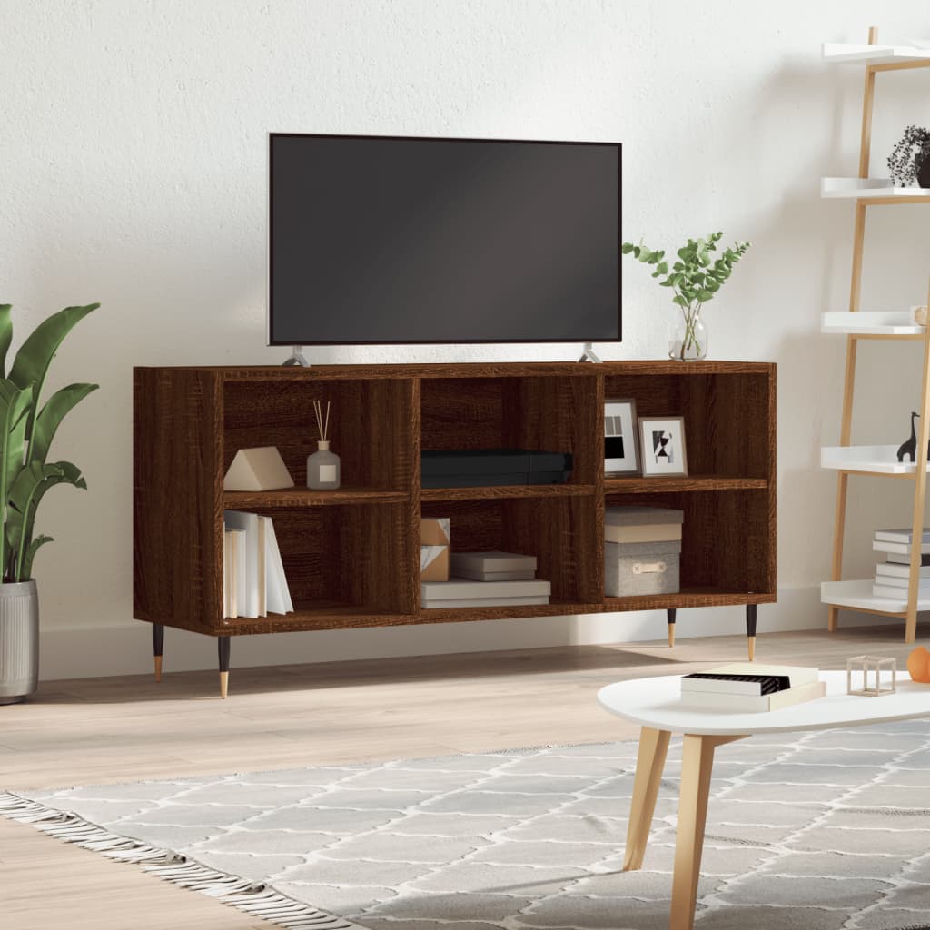Comodă TV, stejar maro, 103,5x30x50 cm, lemn compozit Lando - Lando