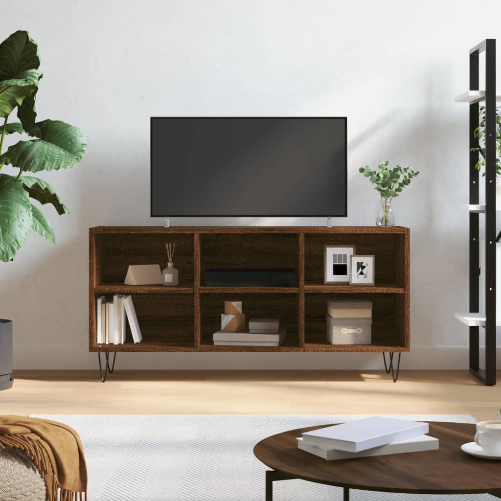 Comodă TV, stejar maro, 103,5x30x50 cm, lemn compozit Lando - Lando