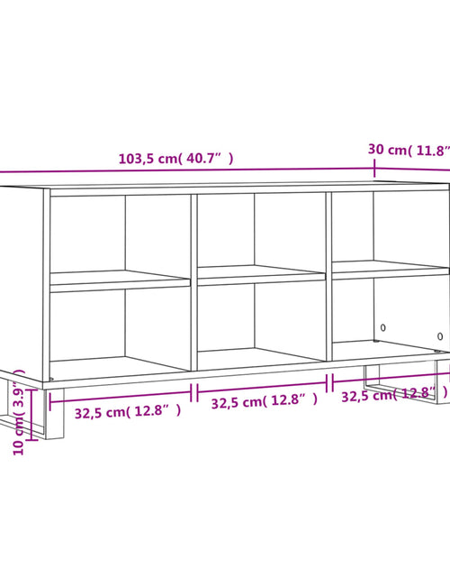 Загрузите изображение в средство просмотра галереи, Comodă TV, gri beton, 103,5x30x50 cm, lemn compozit Lando - Lando
