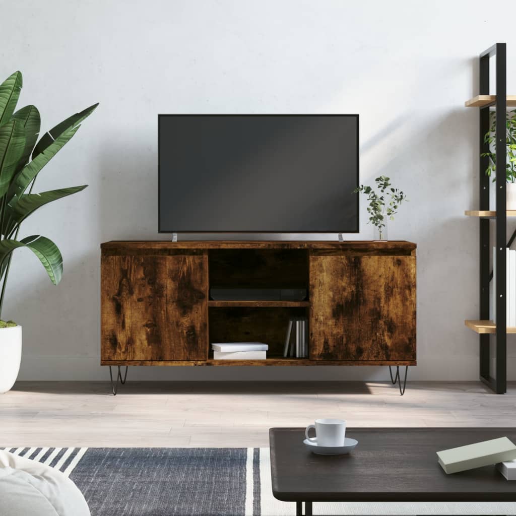 Comodă TV, stejar fumuriu, 104x35x50 cm, lemn compozit Lando - Lando