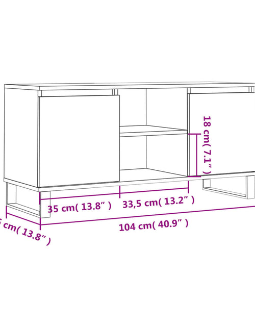 Încărcați imaginea în vizualizatorul Galerie, Comodă TV, stejar fumuriu, 104x35x50 cm, lemn compozit Lando - Lando
