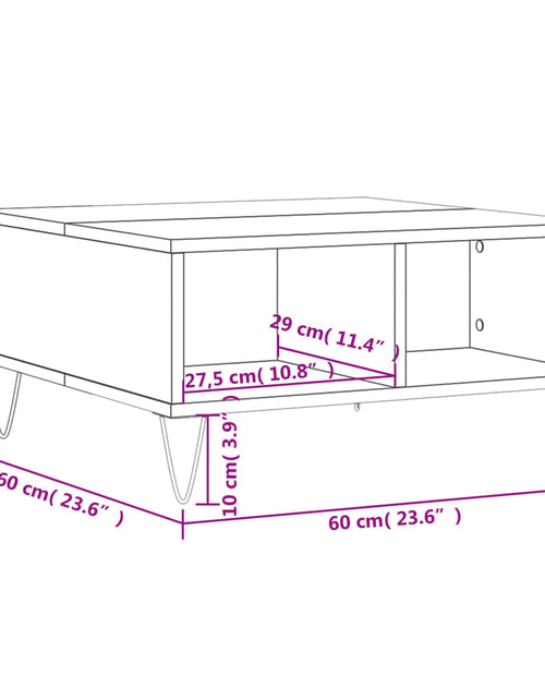 Загрузите изображение в средство просмотра галереи, Masă de cafea, stejar fumuriu, 60x60x30 cm, lemn compozit Lando - Lando
