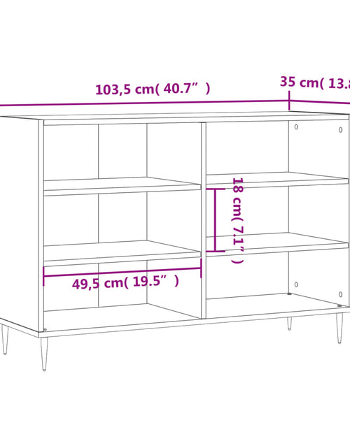 Încărcați imaginea în vizualizatorul Galerie, Servantă, gri sonoma, 103,5x35x70 cm, lemn compozit Lando - Lando
