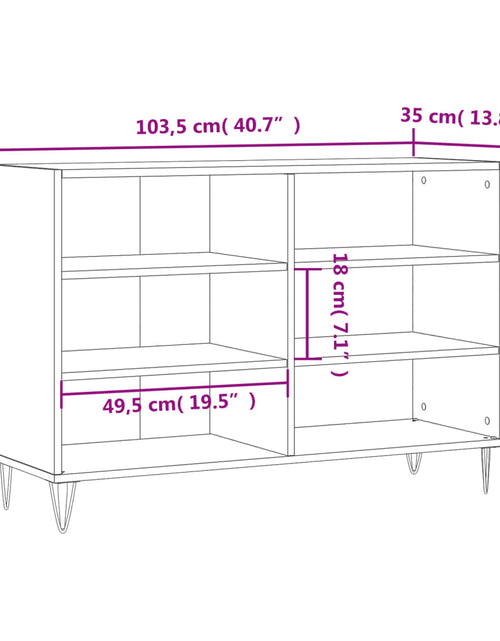 Загрузите изображение в средство просмотра галереи, Servantă, stejar fumuriu, 103,5x35x70 cm, lemn compozit Lando - Lando
