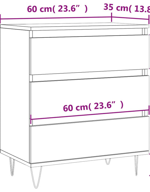 Încărcați imaginea în vizualizatorul Galerie, Servantă, stejar fumuriu, 60x30x75 cm, lemn compozit Lando - Lando
