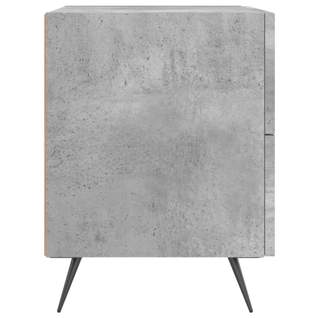 Noptieră, gri beton, 40x35x47,5 cm, lemn compozit - Lando