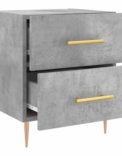 Загрузите изображение в средство просмотра галереи, Noptiere, 2 buc., gri beton, 40x35x47,5 cm, lemn compozit - Lando
