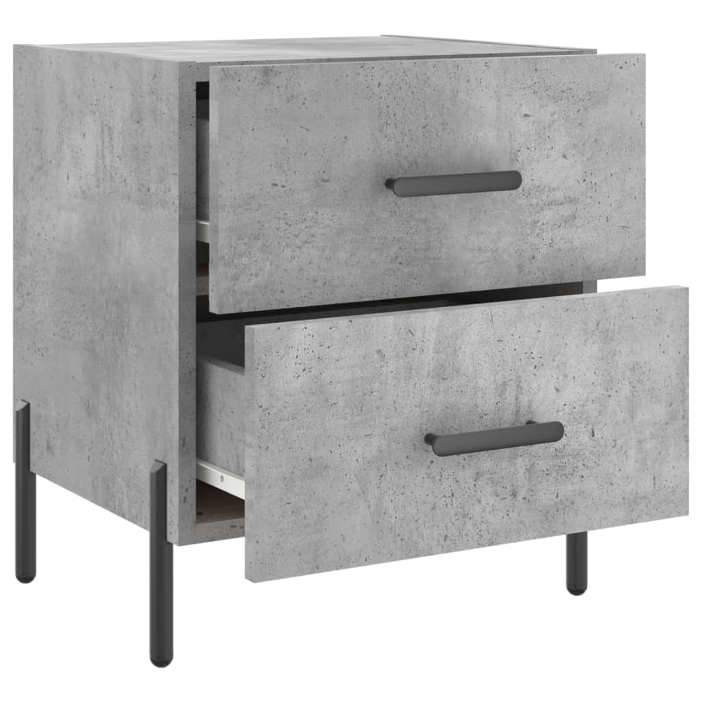 Noptiere, 2 buc., gri beton, 40x35x47,5 cm, lemn compozit - Lando