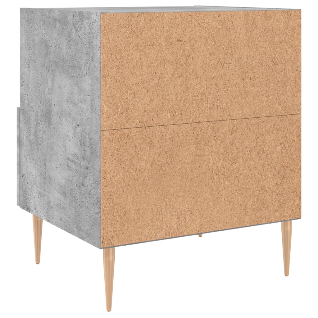 Noptieră, gri beton, 40x35x47,5 cm, lemn compozit - Lando
